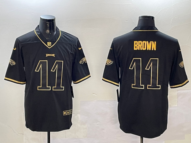 Men Philadelphia Eagles #11 Brown black 2025 Nike NFL jersey style 011